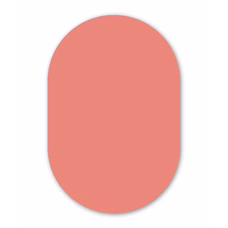 Coral - Reef - Rood Wandcirkel Ovaal Forex klein 630 -3d