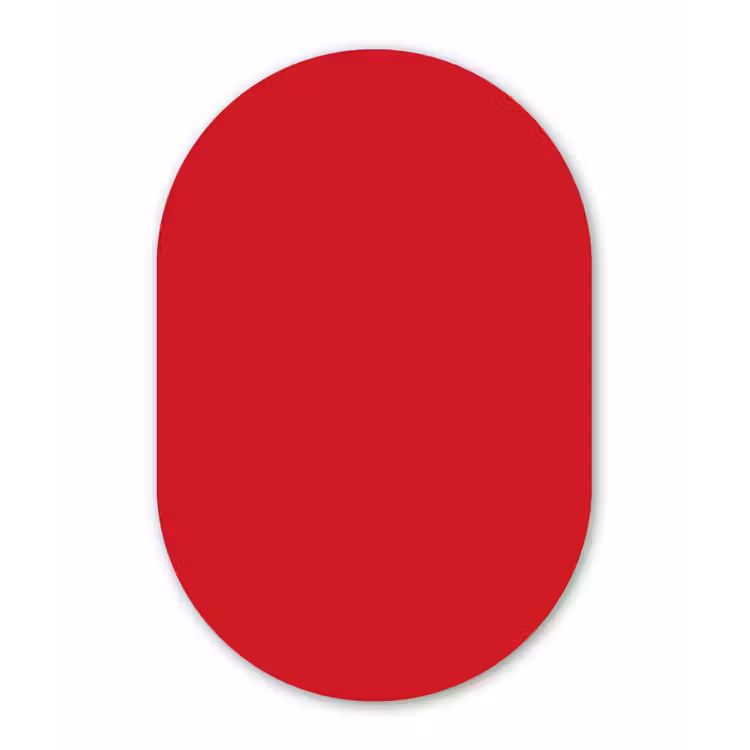 Crimson - Velvet - Rood Wandcirkel Ovaal Forex klein 630 -3d
