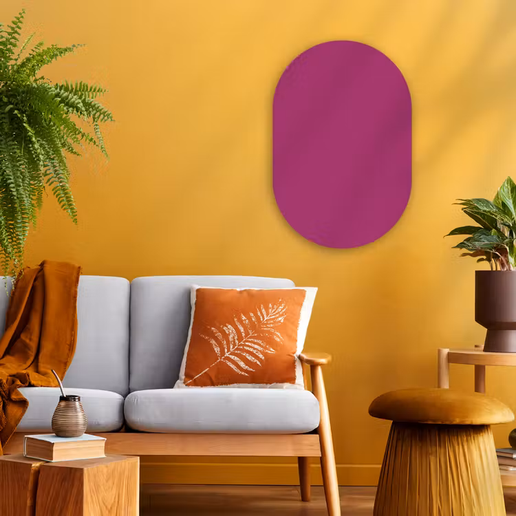 Deep - Magenta - Paars Wandcirkel Ovaal Forex klein 630 -sfeer4