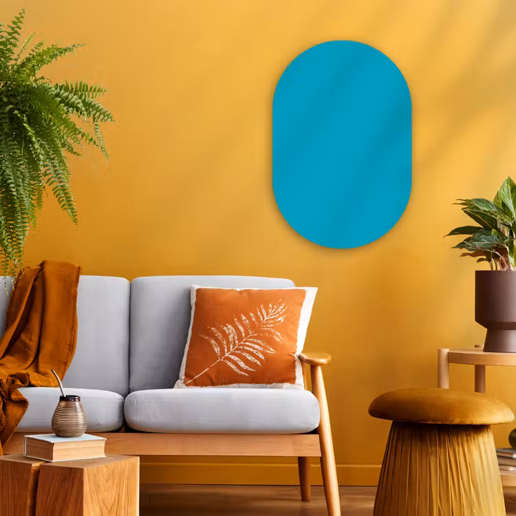 Deep - Turquoise - Turkoois Wandcirkel Ovaal Forex klein 630 -sfeer4