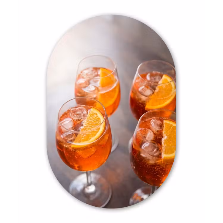 Drank - Sinaasappel - IJs - Zomer - Oranje Wandcirkel Ovaal Forex klein -3d