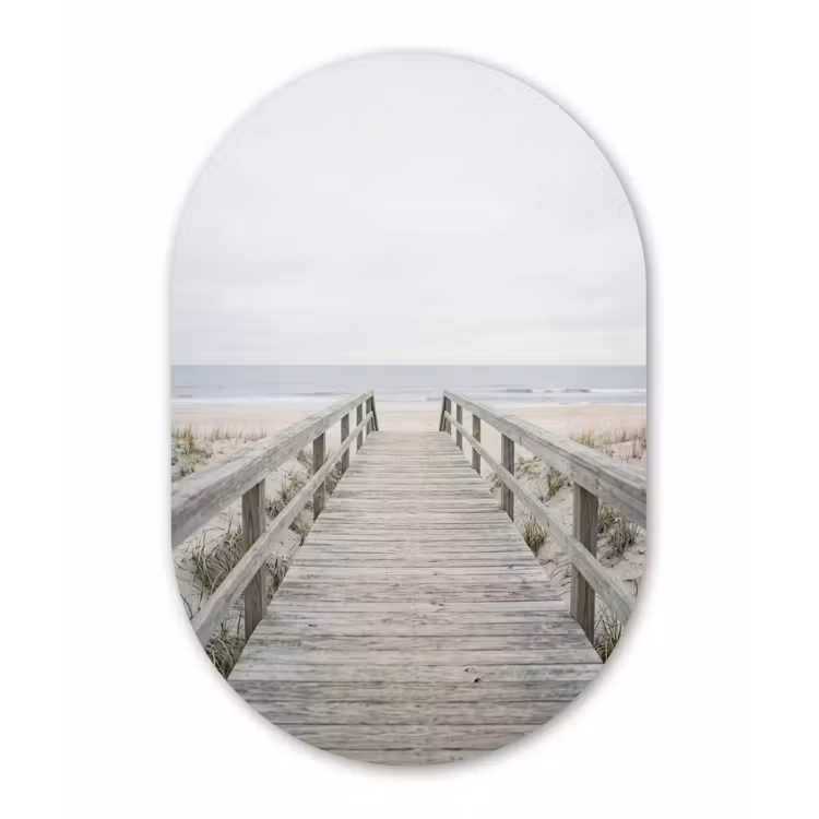 Duinen - Vlonder - Oceaan Wandcirkel Ovaal Forex klein -3d