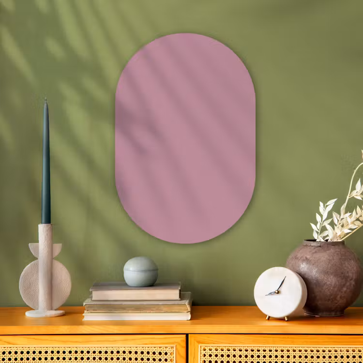 Dusty - Mauve - Paars Wandcirkel Ovaal Forex klein 630 -sfeer2