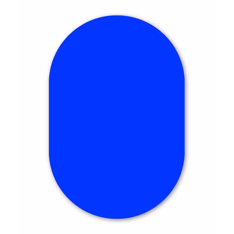 Electric - Blue - Blauw Wandcirkel Ovaal Forex klein 630 -3d