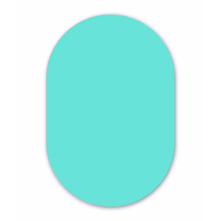 Electric - Cyan - Turkoois Wandcirkel Ovaal Forex klein 630 -3d