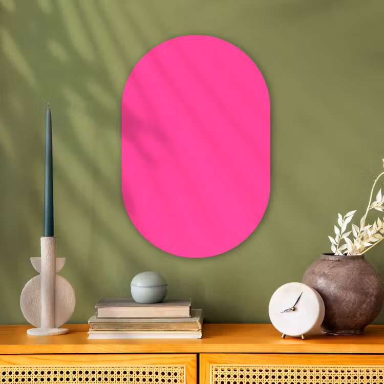 Electric - Magenta - Roze Wandcirkel Ovaal Forex klein 630 -sfeer2