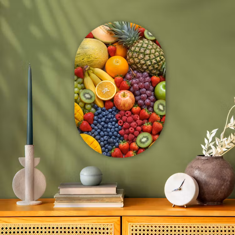 Eten - Fruit - Vers - Kleurrijk - Voeding Wandcirkel Ovaal Forex klein -sfeer2