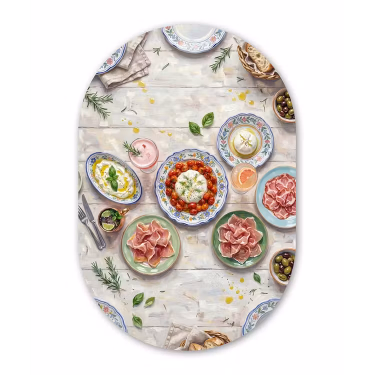 Eten - Tafel - Divers - Modern Wandcirkel Ovaal Forex klein -3d