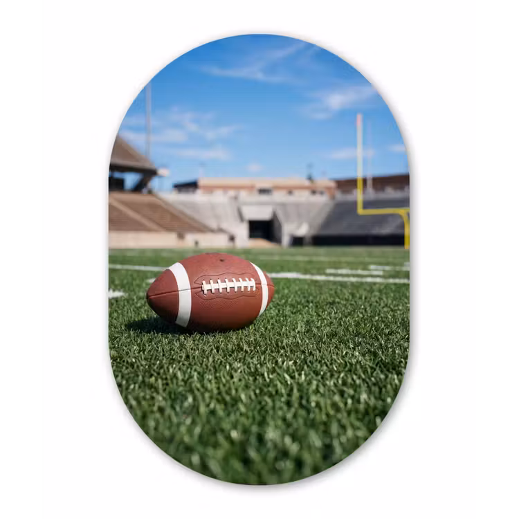 Football - Veld - Stadion - Sport Wandcirkel Ovaal Forex klein -3d