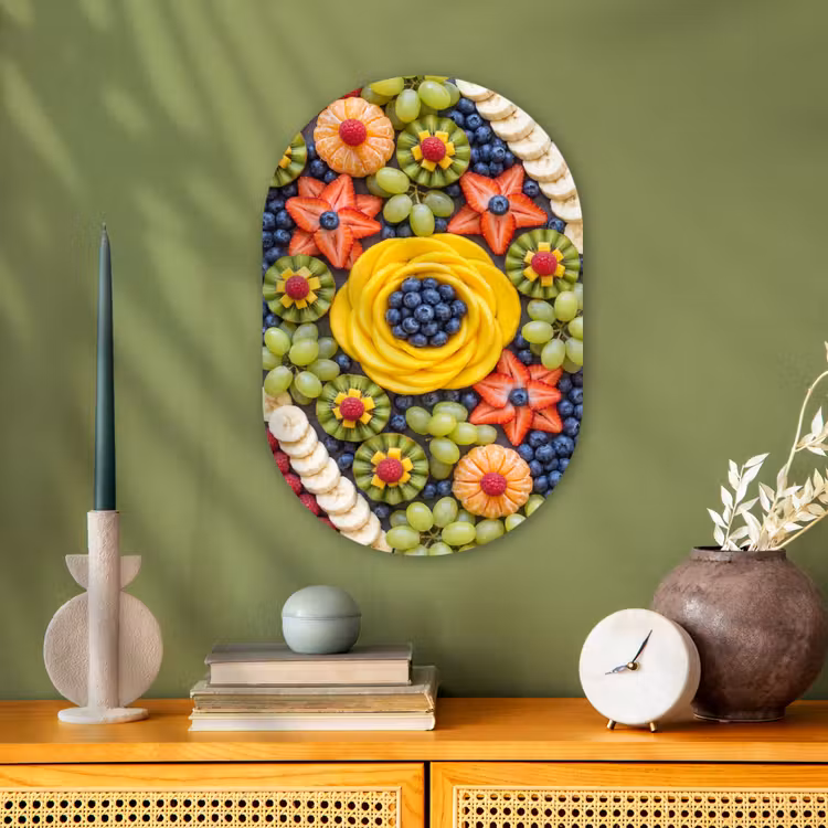 Fruit - Arrangement - Gezond - Kleurrijk - Eten Wandcirkel Ovaal Forex klein -sfeer2