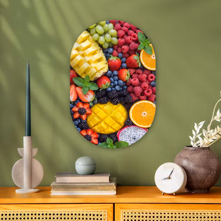 Fruit - Vers - Kleurrijk - Eten Wandcirkel Ovaal Forex klein -sfeer2