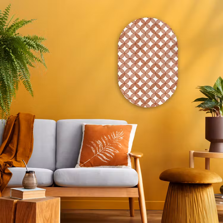 Geometrisch - Cirkels - Modern - Terracotta Wandcirkel Ovaal Forex klein 630 -sfeer4