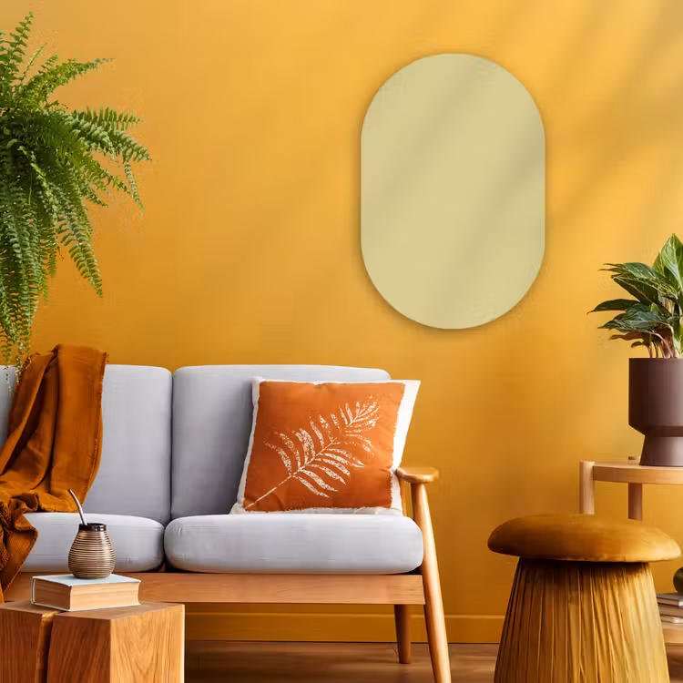Golden - Clover - Geel Wandcirkel Ovaal Forex klein 630 -sfeer4