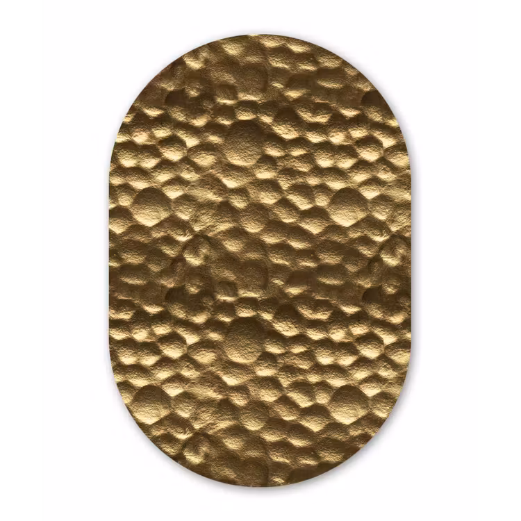 Gehamerd - Reliëf - Textuur - Bronsgoud Wandcirkel Ovaal Forex klein 630 -3d