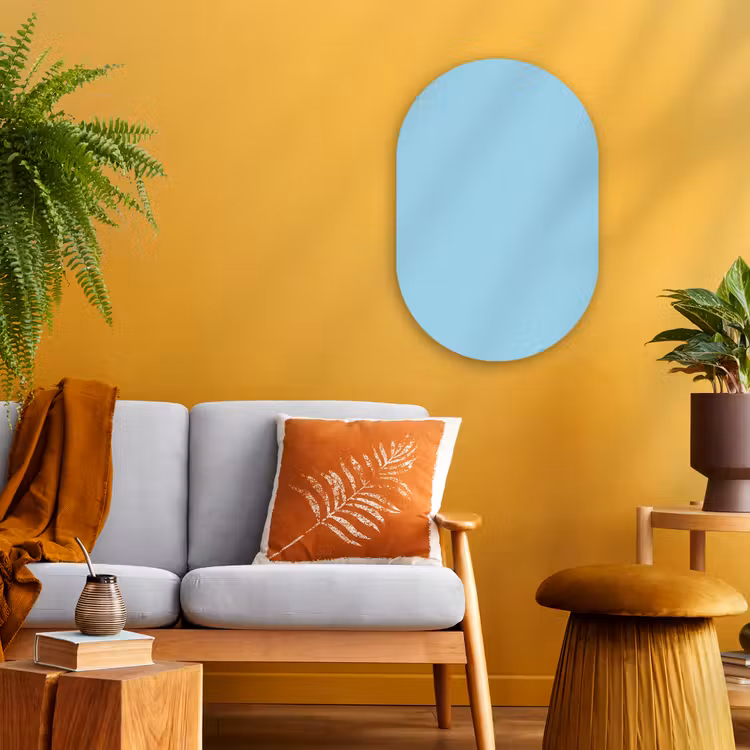 Ice - Blue - Blauw Wandcirkel Ovaal Forex klein 630 -sfeer4