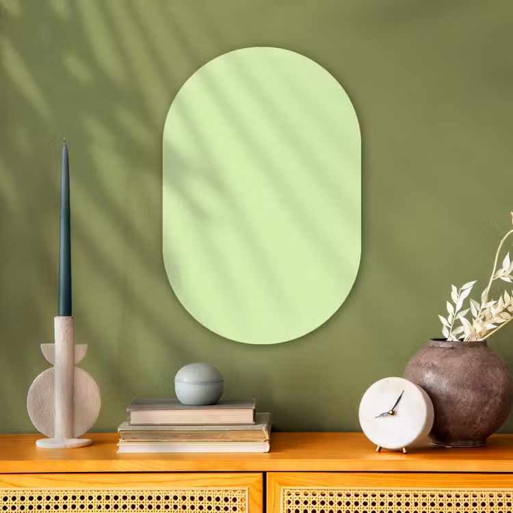 Light - Lime - Groen Wandcirkel Ovaal Forex klein 630 -sfeer2