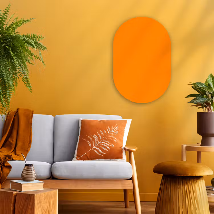 Marigold - Glow - Oranje Wandcirkel Ovaal Forex klein 630 -sfeer4