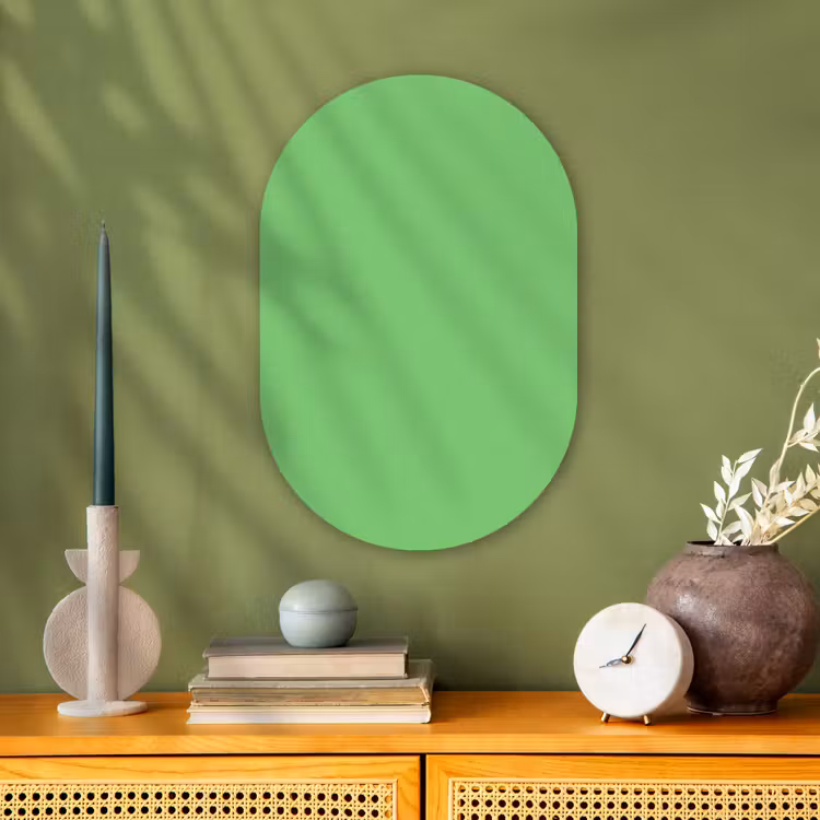 Meadow - Green - Groen Wandcirkel Ovaal Forex klein 630 -sfeer2