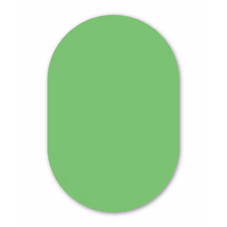 Meadow - Green - Groen Wandcirkel Ovaal Forex klein 630 -3d