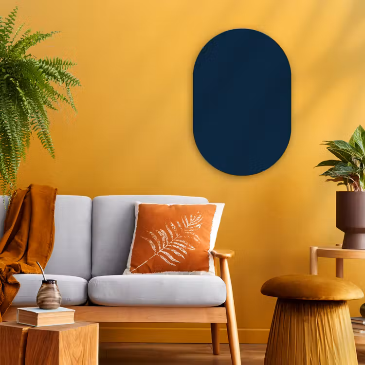 Midnight - Blue - Blauw Wandcirkel Ovaal Forex klein 630 -sfeer4