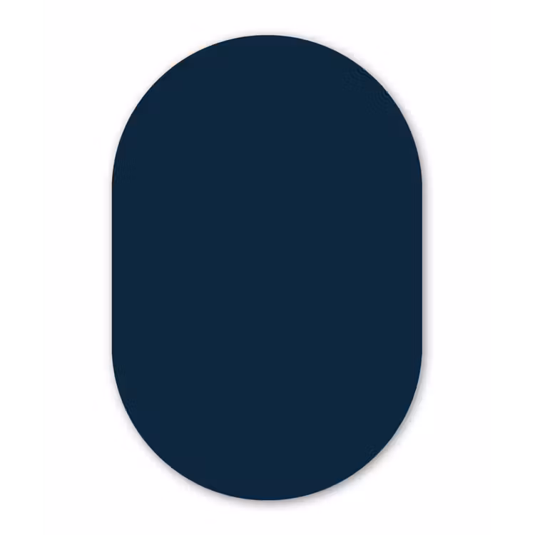 Midnight - Blue - Blauw Wandcirkel Ovaal Forex klein 630 -3d