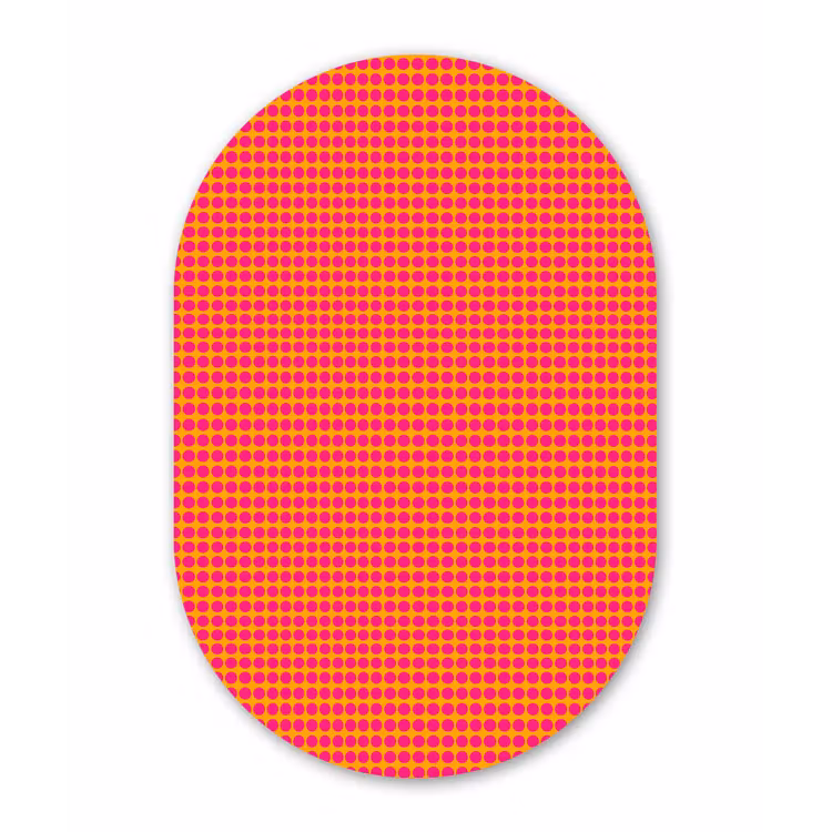 Modern - Stippen - Oranje Wandcirkel Ovaal Forex klein 630 -3d