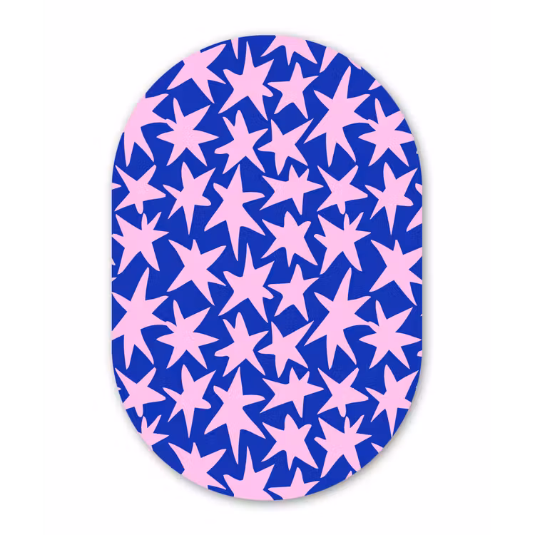 Modern - Sterren - Blauw Wandcirkel Ovaal Forex klein 630 -3d