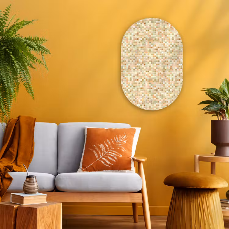 Mozaïek - Patroon - Terracotta Wandcirkel Ovaal Forex klein 630 -sfeer4