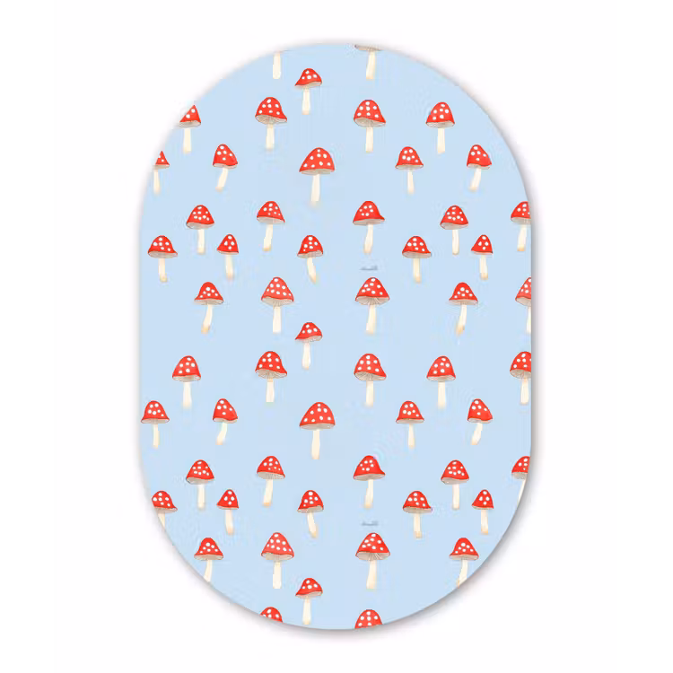 Paddenstoel -Sprookje - Blauw Wandcirkel Ovaal Forex klein 630 -3d