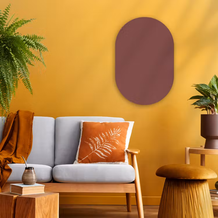 Muted - Raisin - Rood Wandcirkel Ovaal Forex klein 630 -sfeer4