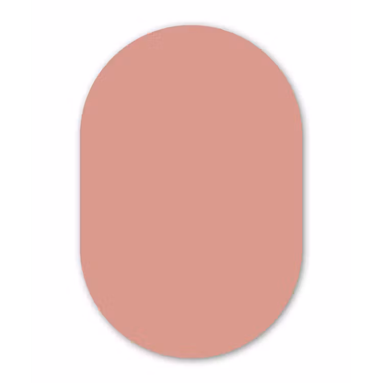 Muted - Salmon - Koraal Wandcirkel Ovaal Forex klein 630 -3d