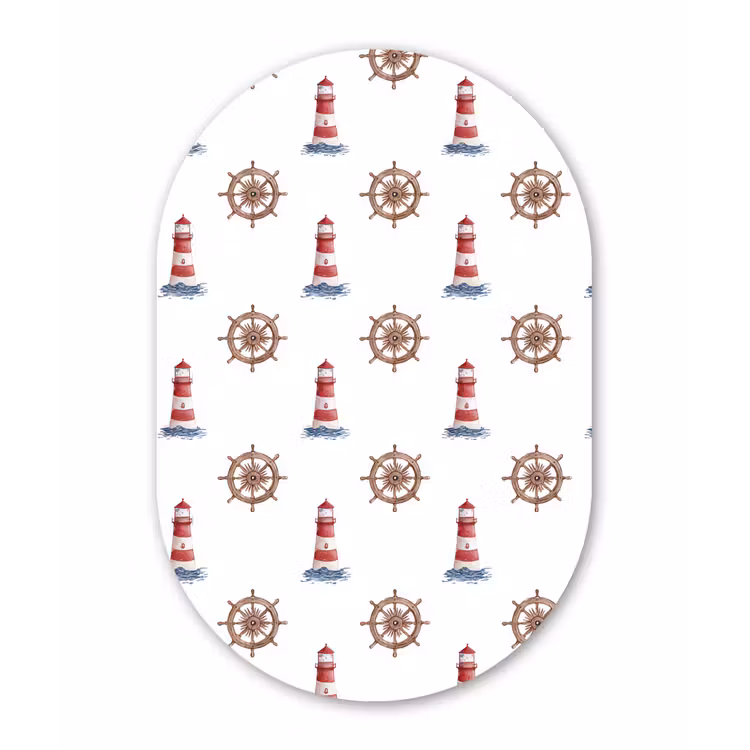 Nautisch - Klassiek - Rood Wandcirkel Ovaal Forex klein 630 -3d