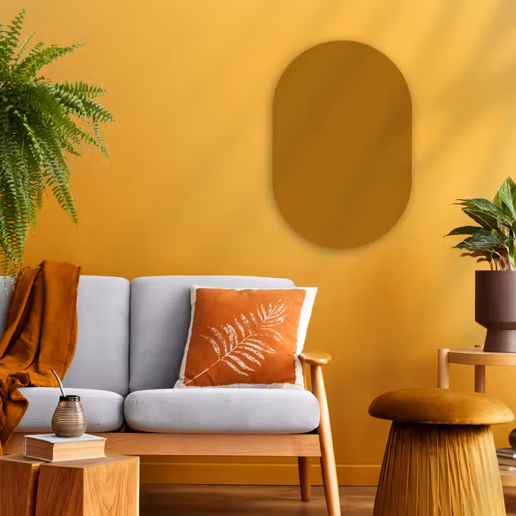 Ocre - Gold - Geel Wandcirkel Ovaal Forex klein 630 -sfeer4