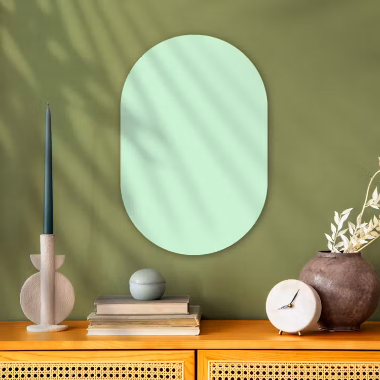 Pale - Mint - Groen Wandcirkel Ovaal Forex klein 630 -sfeer2