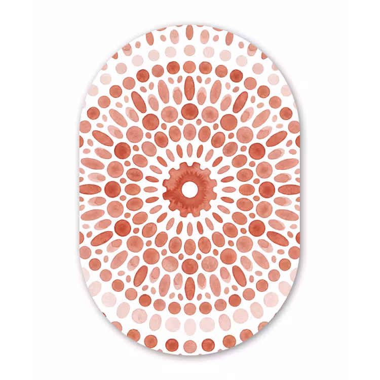 Patroon - Cirkels - Abstract - Modern - Rood Wandcirkel Ovaal Forex klein -3d