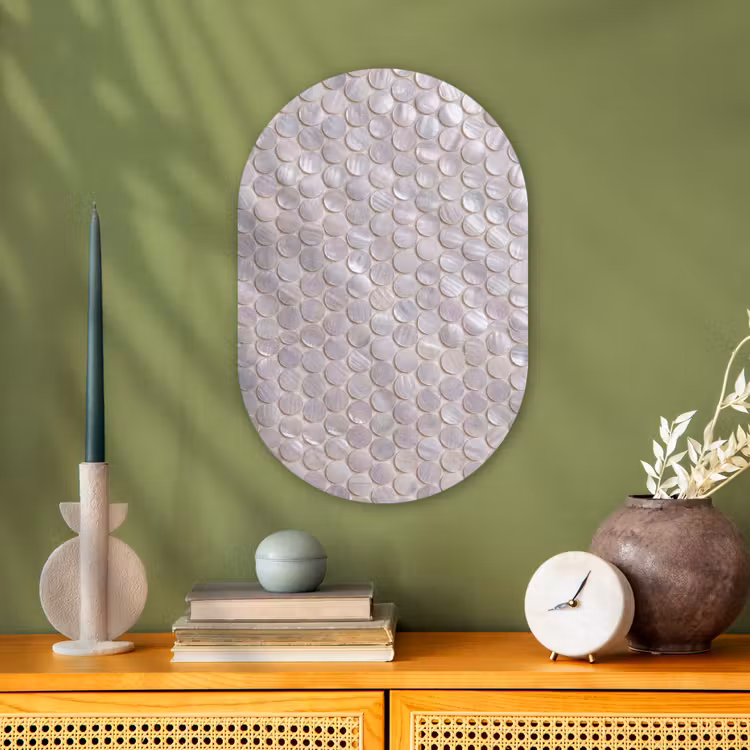 Patroon - Cirkels - Abstract - Modern - Wit Wandcirkel Ovaal Forex klein -sfeer2