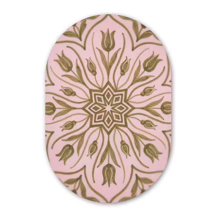Patroon - Mandala - Decoratie - Abstract - Groen Wandcirkel Ovaal Forex klein -3d