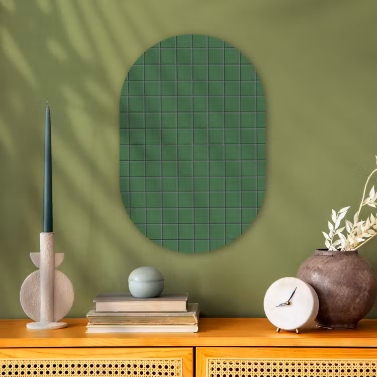 Patroon - Tegels - Groen Wandcirkel Ovaal Forex klein 630 -sfeer2