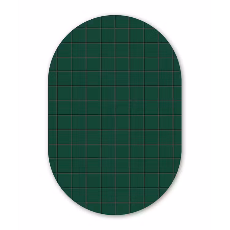 Patroon - Tegels - Dennen - Groen Wandcirkel Ovaal Forex klein 630 -3d