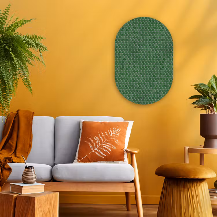 Penny - Mozaïek - Bosgroen - Green Wandcirkel Ovaal Forex klein 630 -sfeer4