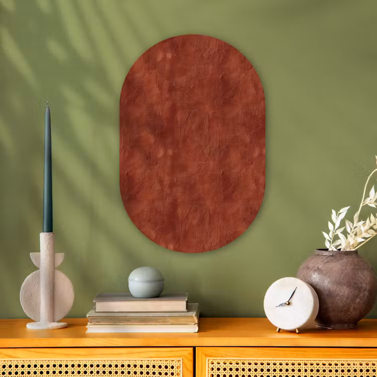 Stucwerk - Textuur - Terracotta Wandcirkel Ovaal Forex klein 630 -sfeer2