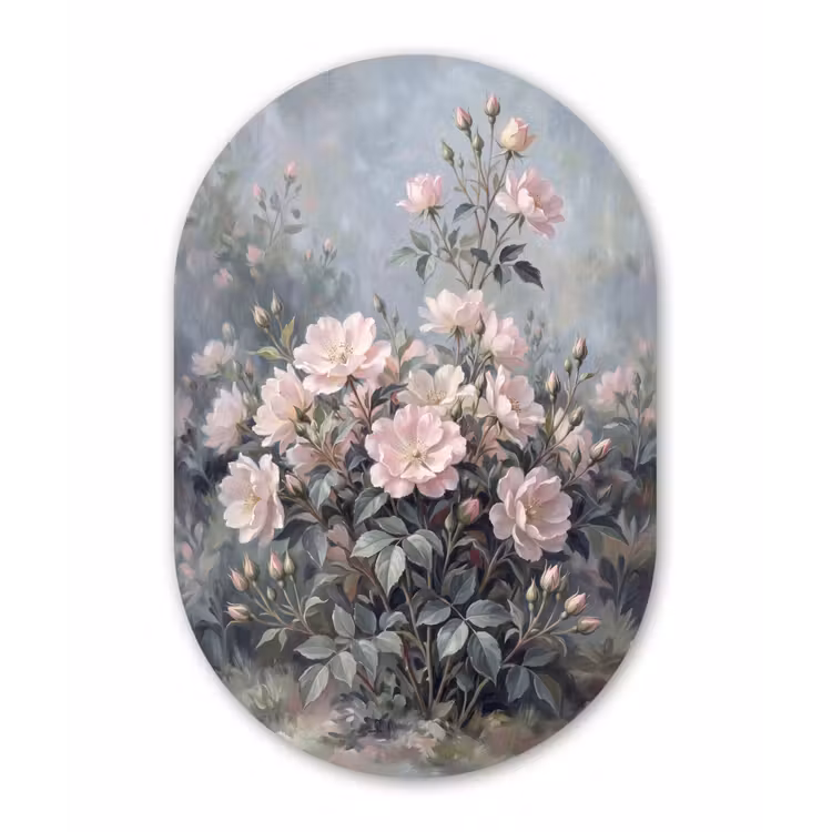 Rozen - Illustratie - Roze Wandcirkel Ovaal Forex klein -3d