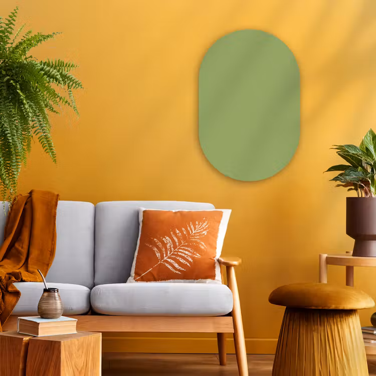 Sage - Green - Groen Wandcirkel Ovaal Forex klein 630 -sfeer4