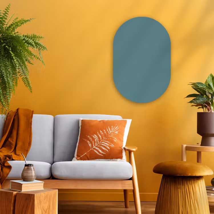 Serene - Teal - Blauw Wandcirkel Ovaal Forex klein 630 -sfeer4