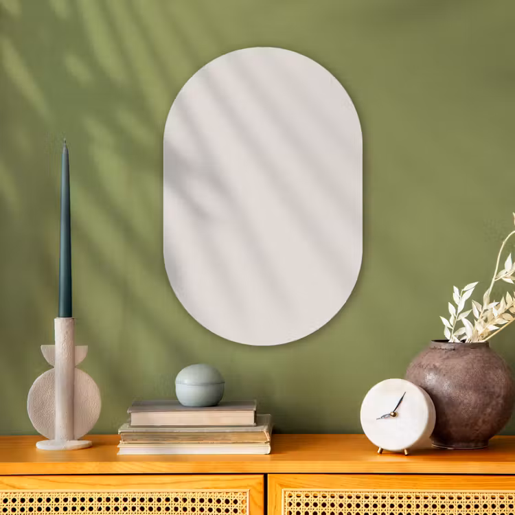 Silent - Sandstone - Grijs Wandcirkel Ovaal Forex klein 630 -sfeer2