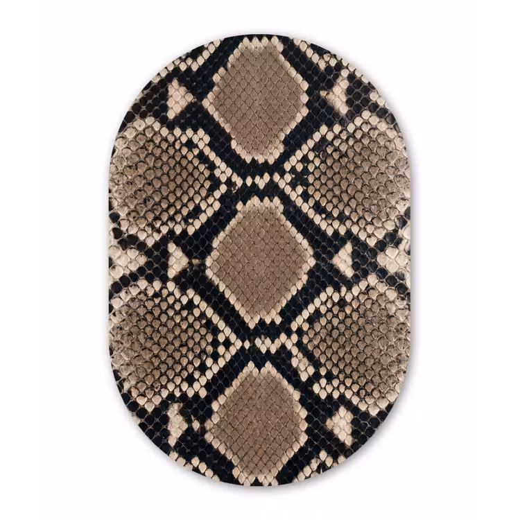 Slangenprint - Python - Bruin Wandcirkel Ovaal Forex klein -3d