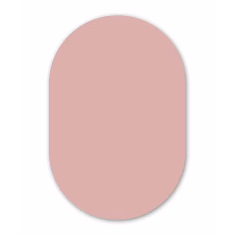 Soft - Blush - Roze Wandcirkel Ovaal Forex klein 630 -3d