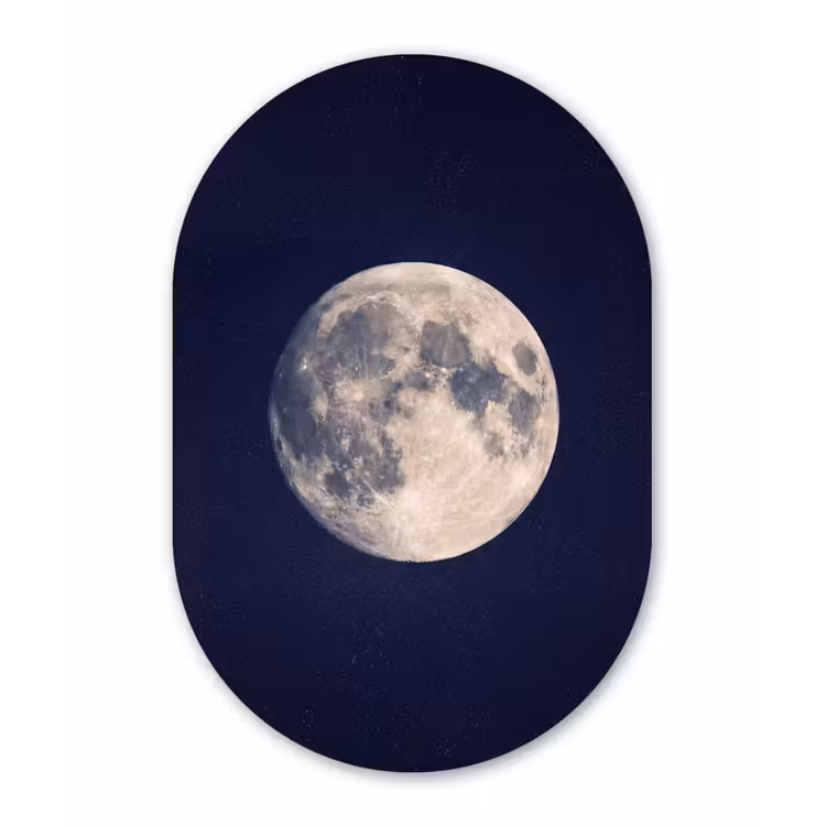 Ruimte - Maan - Kosmos Wandcirkel Ovaal Forex klein -3d