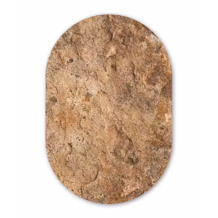 Steen - Natuur - Textuur - Abstract - Bruin Wandcirkel Ovaal Forex klein -3d