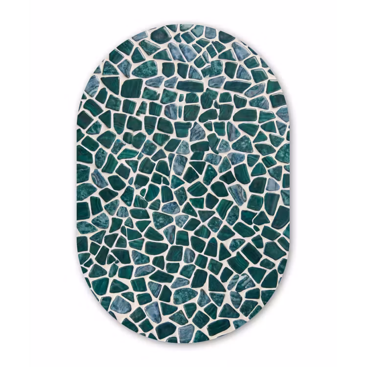 Textuur - Steen - Groen - Abstract - Patroon Wandcirkel Ovaal Forex klein -3d
